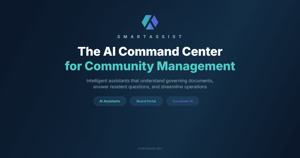 SmartAssist - The AI Command Center for Community Management